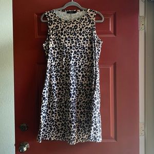Leopard print loose T-shirt dress